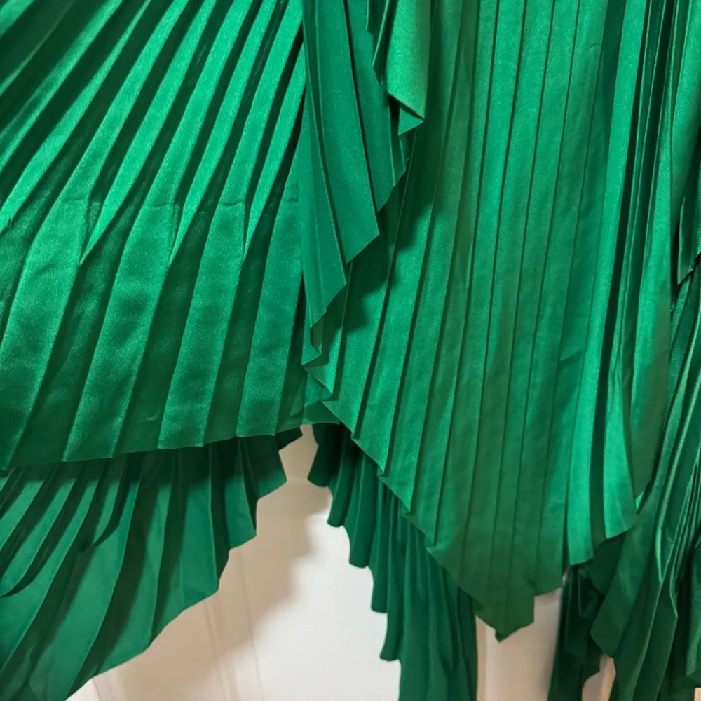 Acler Cedar Pleated Dress Emerald Green Size US 2 AU 6 $465 - Picture 5 of 11
